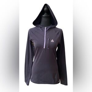 Adidas: Slate Gray and Purple Climalite Pullover Jacket with Two Zipper Pockets